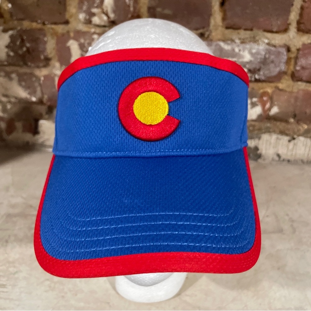 Colorado State Flag Hat Cap Visor Adult Stretch Twill Golf Tennis by Askels EUC